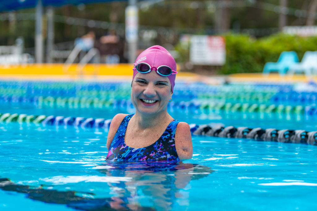 Kerry Lee Gockel in a pool